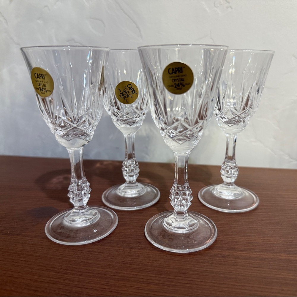 Vintage Royal Crystal Rock JMP Marketing Capri 24% Lead Crystal Cordial Glasses